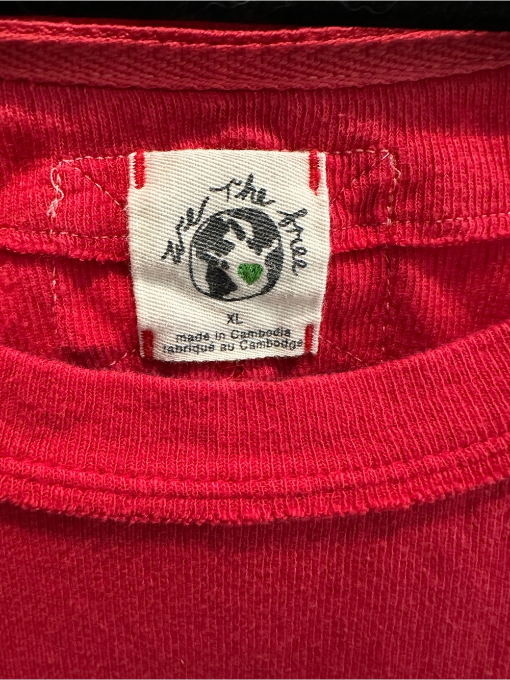 We The Free Relaxed Short-Sleeve Crewneck Tee in Red Linen & Cotton Blend XL - Picture 2 of 4